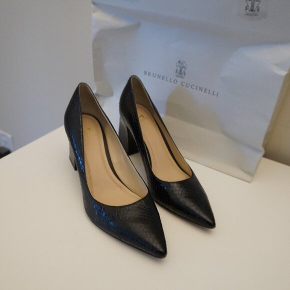 Marc Fisher Shoes - Marc Fisher Black Zala Snake Embossed Pumps Size 7 1/2